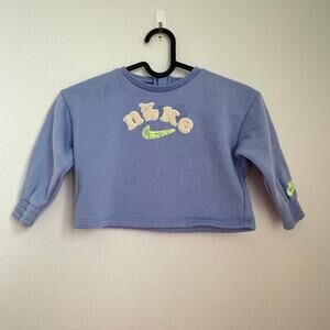 Nike Toddler Purple Long-Sleeve Easter-Themed Bunny Crewneck Sweatshirt 24M